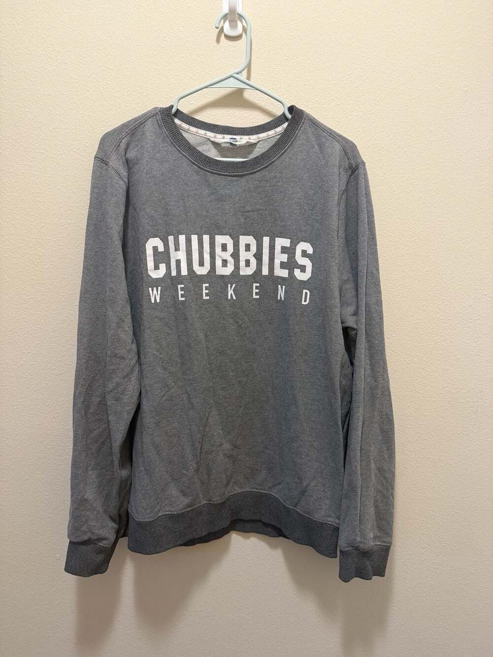 Chubbies Men's The Weekend Lounge Wear Crewneck Sweatshirt Gray 2XL